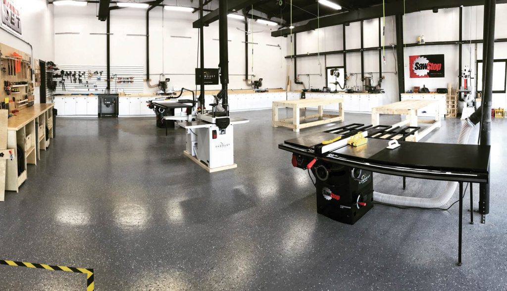 Interior shot of Sawdust Studios