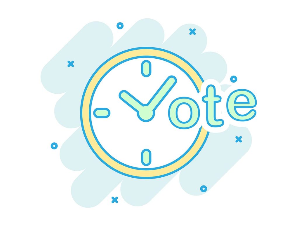 and the overall design is in yellow and blue with a light blue abstract background.