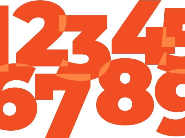 overlapping orange numbers from 1 to 9 fill the image