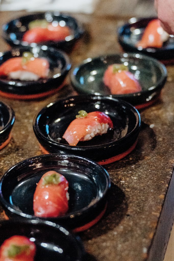 Array Of Plated Nigiri Ready For Diners