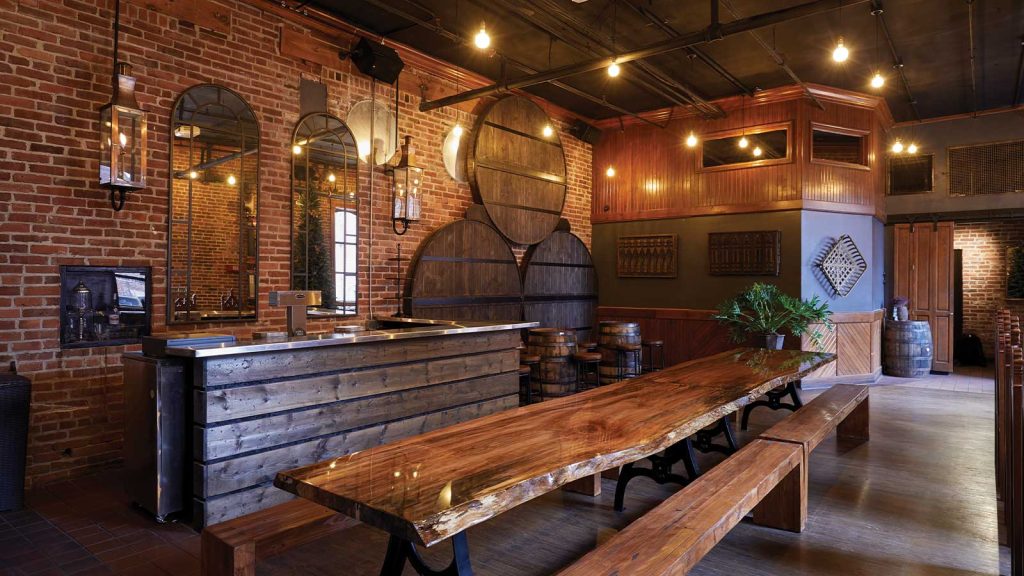 large wooden barrels