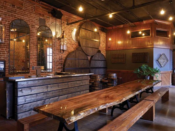 large wooden barrels