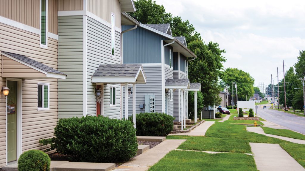 Featured Colorful Townhomes On Busy Midwestern Road