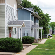Featured Colorful Townhomes On Busy Midwestern Road