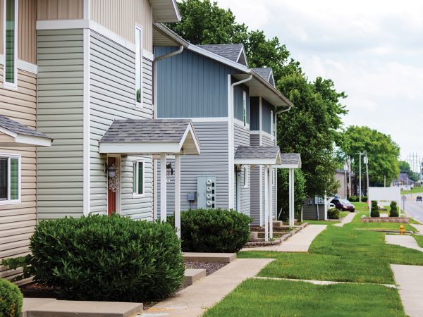 Featured Colorful Townhomes On Busy Midwestern Road