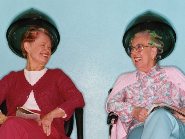 Featured Elderly Woman Gossiping At Hair Salon