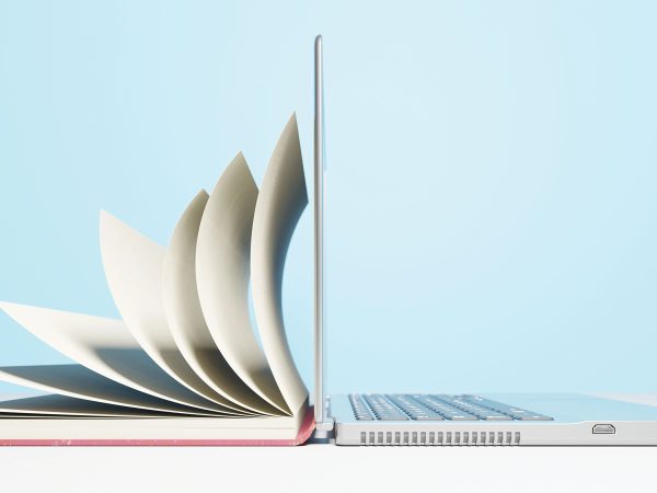 Featured Physical Paper Book Turning Into Digital Computer Files