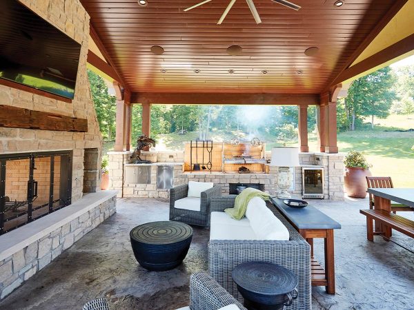 comfortable wicker seating with cushions