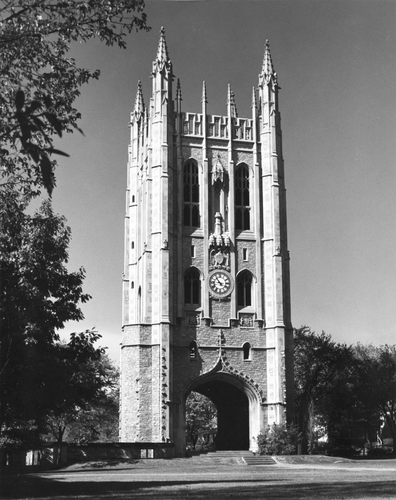 1925-1926 (Courtesy of University of Missouri)|black and white historical image of Construction of Memorial Union