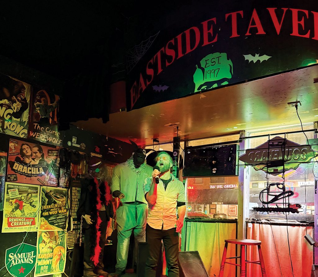 Karaoke Performer Gianni Vitale Belting At Eastside Tavern