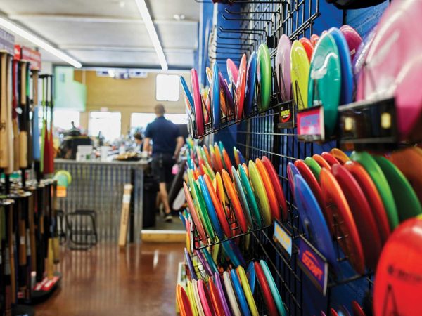 with various paddles on the left. In the background