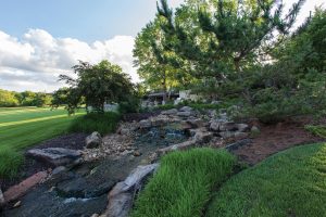 home exterior water feature
