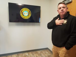 Boone County Sheriff Dwayne Carey pauses during a media tour of the new Regional Training Center on January 7, 2026.