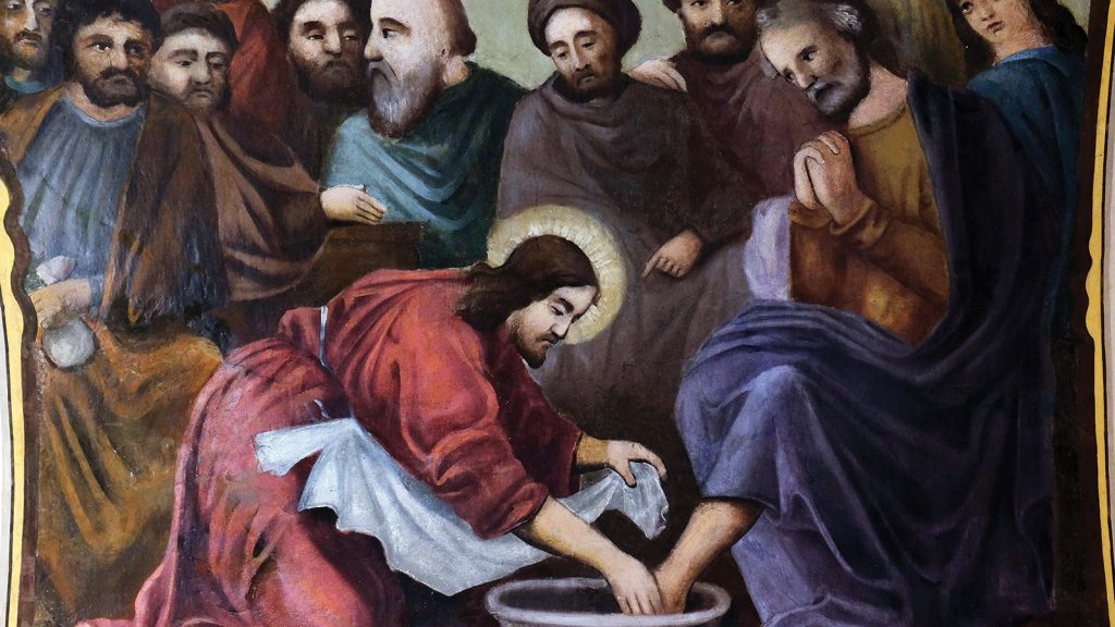 Jesus washes the feet of Peter